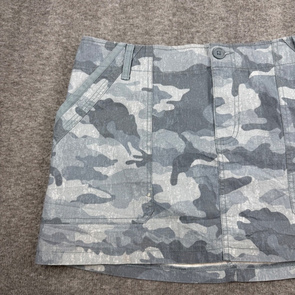 Wild Fable Camo Mini Skirt Womens L Grey Blue Cargo Utility Cotton Stretch - Picture 4 of 8